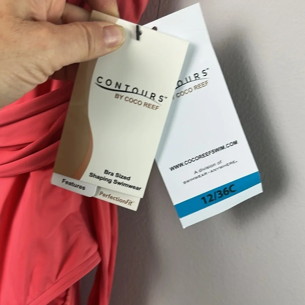 NEW Contours by Coco Reef Hidden Shapewear One Piece Swimsuit Size 12/36C Bloom - Picture 13 of 16